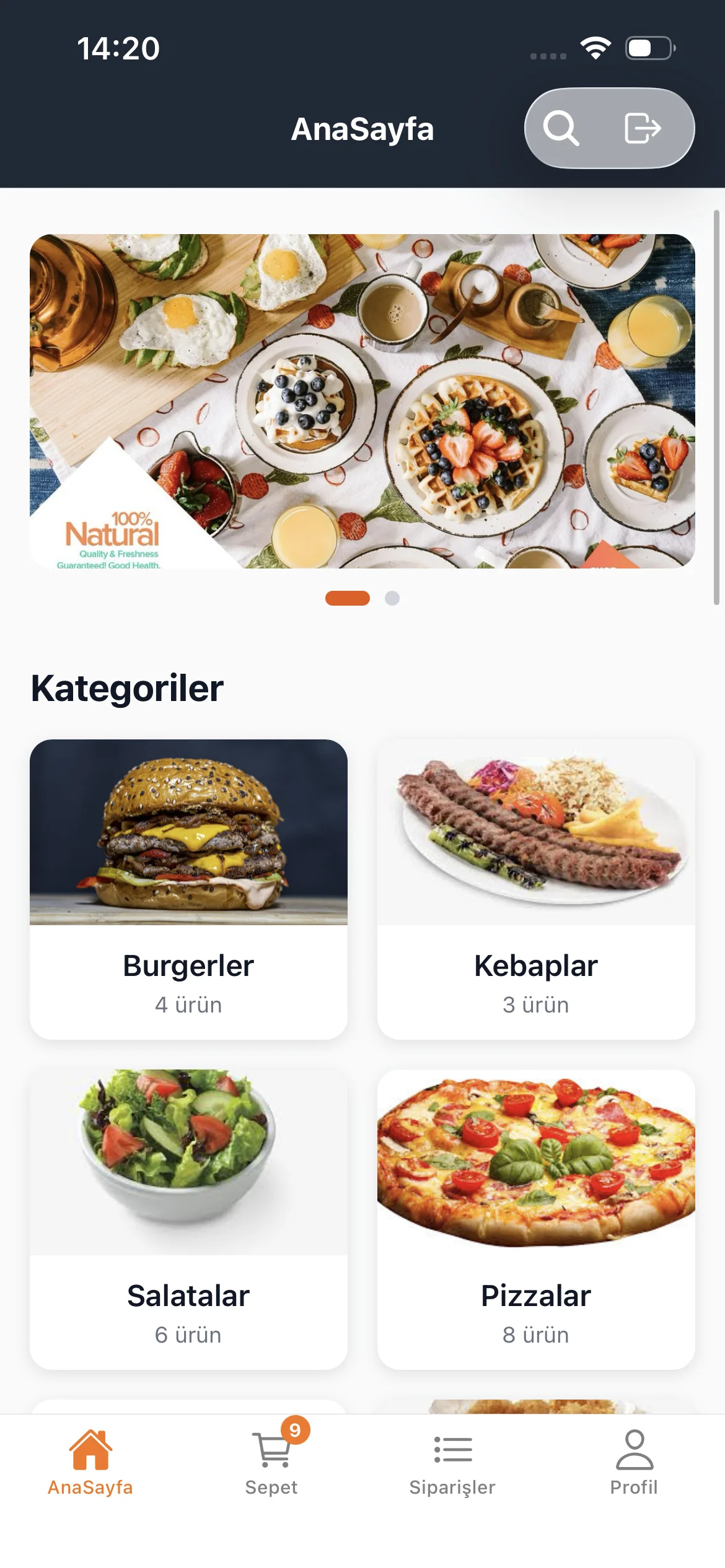 Mobile app screen 1