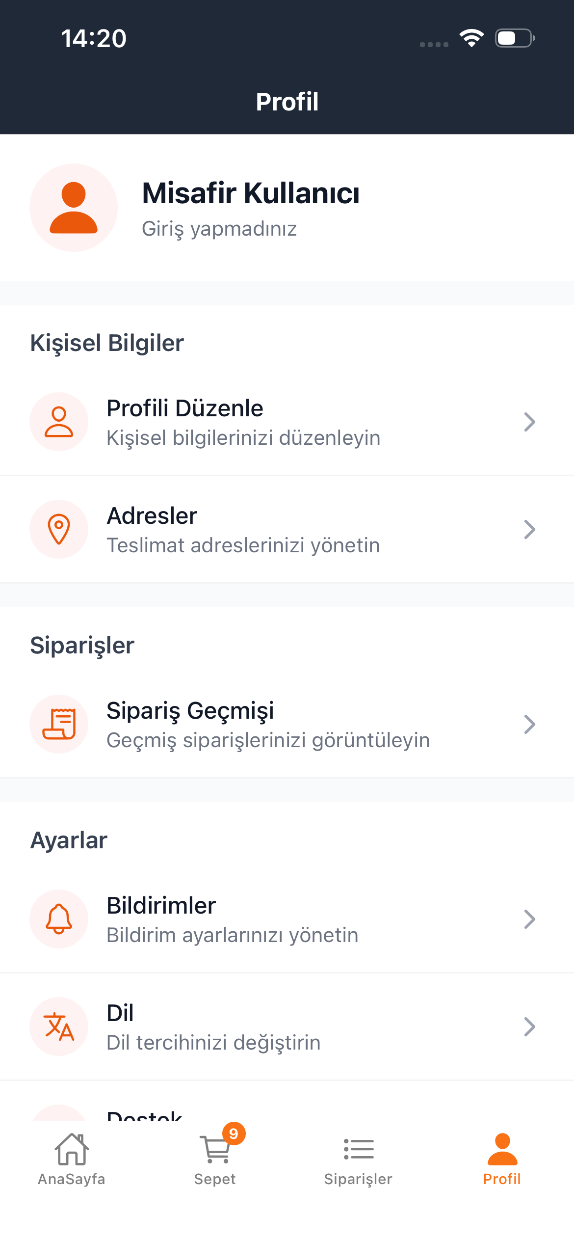 Mobile app screen 5